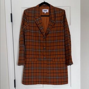 BB Dakota by Steve Madden Brown Plaid Blazer Jacket